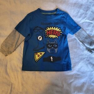 Carters Hero Graphic Long Sleeve Shirt - Blue 9months